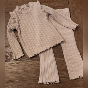 Old Navy Ribbed Knit Set in Light Green/Beige